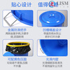 Commercial trash can large capacity large round bucket hotel kitchen outdoor sanitation trash can classroom with lid plastic bucket 100# blue without lid
