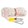 High-altitude work rope safety rope household steel wire core thickened life-saving outdoor climbing rope nylon rope wear-resistant fire escape 10 meters + double hook steel wire core 12 mm thick