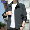 ROMON jacket men's casual business jacket men's autumn and winter versatile men's tops dark gray 2XL
