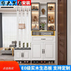Guangdong Mercure 2026 new European style solid wood entrance hall cabinet simple modern multi-functional shoe cabinet and wine cabinet integrated storage delivery home package installation stool on the right white 40*30*200 with door style