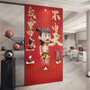 Chinese modern style entry door hole board storage rack customized to block the entrance creative solid wood color Nezha illustration into multi-grid layer board customization/square