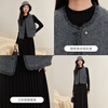 Fragment (dribs&drabs) Fragment Suit Women's 2024 Winter New Tweed Small Fragrance Jacket A-Line Knitted Skirt Paired with a Complete Set Dark Gray M