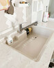 Japan imported large single sink HS800 above and below counter basin kitchen artificial marble color mute orange yellow