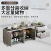 FANCYCHIC stainless steel kitchen cabinets simple gas stove integrated household sink washbasin kitchen combination cabinet 80cm double door flat style (thickened 304)