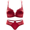 Modal Red Underwear Women's Zodiac Year Suit Small Breasts Push Up Wedding Bridal Spaghetti Straps Beautiful Back Front Button Bra 2026 Horse Burgundy-Single Underwear 75B 34 (Koi Zodiac Red)