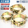Fengji European iron galvanized double-headed strong clamp throat hoop double-layer high-pressure reinforced rubber pipe clamp heavy-duty buckle hoop diameter 30-40 width 20MM