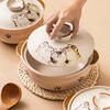 Wantu Shao Fu Mao Japanese Clay Casserole Cartoon Ceramic Porridge, Soup and Stew Meat Casserole High Temperature Resistant Gas Stove Open Flame Household Kitchen Fu Mao No. 8 Pot (Suitable for 4-5 People) 3.5L