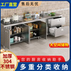 FANCYCHIC stainless steel kitchen cabinets simple gas stove integrated household sink washbasin kitchen combination cabinet 80cm double door flat style (thickened 304)