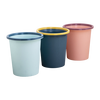 Dafu Rui 3-pack fashionable striped classification trash can with press ring without lid for living room, bedroom and kitchen in random colors