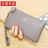 Chongsukei small&ck first layer cowhide clutch bag women's bag 2025 new coin purse long temperament soft leather small clutch elephant gray