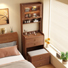 Fangjing solid wood dresser modern minimalist bedroom dressing table small apartment flip bedside storage cabinet desk bookshelf integrated walnut #solid wood flip dresser imported rubber wood no veneer 48cm*40cm*180cm