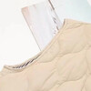 Autumn and winter lightweight tops cotton vests loose new large size women's clothing warm outer wear slimming inner vest for women off-white striped lining 3XL recommended 110-125 pounds