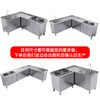 Wen Yijia customized kitchen integrated stainless steel cabinets, sink, sink and countertop, integrated cabinet, stove, workbench, length 80, width 55, height 80, left pool, right pool, remarks or notices