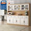 FANCYCHIC sideboard integrated wall-mounted double-sided partition cabinet storage cabinet modern simple elevated home kitchen cabinet storage cabinet light walnut color 240*40*200*6 doors