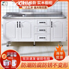 FANCYCHIC simple cabinet rental stainless steel kitchen cabinet sink cabinet kitchen stove cabinet integrated assembly economical 160 three-drawer flat stainless steel countertop thickening