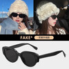 Jennie's same style sunglasses for women retro hottie cat-eye small frame gm glasses polarized anti-UV sunglasses small face gw001-smart black high-definition anti-UV