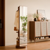 Jiayi solid wood full-length mirror floor-standing rotating dressing mirror hanging clothes rack integrated fitting mirror home bedroom storage floor mirror