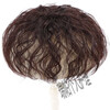 Top of head replacement hair patch for women to cover gray hair, thin and light hair growth, real hair, chemical fiber high temperature silk hair cover, wig piece, corn perm, curly hair, real hair-A2025, dark brown