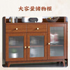 Champion Wood Language Solid Wood Sideboard Full Solid Wood High Cabinet Wine Cabinet Living Room Multi-Function Display Cabinet Integrated Wall Cabinet Storage Storage Two-Door Wine Cabinet Walnut Color