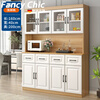 FANCYCHIC sideboard integrated wall-mounted double-sided partition cabinet storage cabinet modern simple elevated home kitchen cabinet storage cabinet light walnut color 240*40*200*6 doors