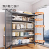 Ling Yuxun customized kitchen storage cabinet floor-standing multi-layer storage cabinet multi-function microwave oven home dining side dust-proof storage gray six-layer door height 184.5 width 42 length 80c