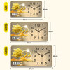 Meijiaxi wall clock living room 2025 new clock wall hanging watch perpetual calendar electronic home and Wanshixing painting decorative painting clock H18 Fulu Shuangquan calendar 12 inches 48*97cm