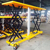 Shantou Lincun electric hydraulic lifting platform truck mobile scissor lift mold hand lift truck export to domestic sales DP150 semi-electric 150 kg 0.72 m