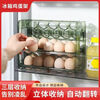 An Junsheng egg storage folding flip egg carton refrigerator side door with timer fresh-keeping egg carton egg tray egg storage device green double layer (can hold 20 eggs)