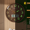 Swiss original imported quality living room wall clock quartz clock 2025 new high-end light luxury new Chinese style luminous home calendar model - Camo white enhanced green luminous night 15 inches (diameter 37 cm)