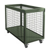 Military green mobile cage combat readiness material turnover vehicle wheeled mobile pallet thickened field picture box rotational molding box 1200 deep mesh cage