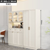 Sentai Xiong solid wood sideboard modern minimalist storage cabinet kitchen living room storage cabinet wall-mounted restaurant wine cabinet multi-functional cabinet door-to-door delivery + self-installation (cream style)/customer service 0.8 meters long - full body main cabinet solid wood sideboard
