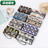 Yunluo Chinese Valentine's Day Cartoon Double Zipper Wallet Bear Print Large Wallet Women's Long Wallet Small Fresh Clutch Black Green 20X4.5X10.5
