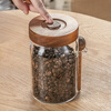 Genasi coffee bean powder special glass sealed jar high-value automatic exhaust storage jar food-grade tea jar with spoon bottle