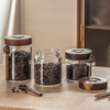 Genasi coffee bean powder special glass sealed jar high-value automatic exhaust storage jar food-grade tea jar with spoon bottle