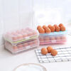 Runhuanian Kitchen 15-compartment egg storage box for refrigerator, egg preservation box, multi-layer egg box, plastic egg tray, event, buy one, get two free, three packs, random style