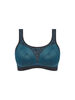 Freya women's sports bra, non-wired soft cup, breathable and comfortable, full coverage and support, midnight leopard print 30E