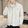 SUSTYLE high-end luxury men's high-end jacket men's 2025 spring and autumn new fashion simple trendy middle-aged jacket men's khaki plus velvet 3XL recommended 165-180 pounds