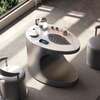 Hallodon balcony tea table tea table kettle integrated table slate tea table movable light luxury tea table tea table and chair combination multi-functional slate small tea table single table