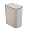 Bathroom trash can with lid for household toilets, narrow, large, large-capacity push-button lid, slotted trash can, gray-large, press ring
