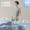 Langsha spring and summer new pajamas men's antibacterial and anti-mite pure cotton men's pajamas, comfortable, breathable and loose home clothes set