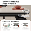Chenchao solid wood slate dining table 2026 new elephant leg retro style western dining table for home small apartment dining table and chair combination style black-glossy snow mountain white slate-horn chair 1.38 meters one table and four chairs