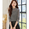 Shangjing Autumn Fashion Versatile Slightly Transparent Long-Sleeved Women's Bottoming Top Lace Half Turtle Collar Top Starry Sky Gray L