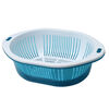 Bodenju Large Double-layer Drain Basket Home Internet Celebrity Fruit Plate Kitchen Sink Basin Hot Pot Shop Double-layer Drain Blue Blue Extra Large Square
