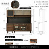 Exclusive Senhuo North American black walnut sideboard solid wood one-piece wall wine cabinet tea cabinet storage high cabinet cabinet countertop rock plate 2.1 meter black walnut combination cabinet