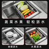 Jibaiju kitchen sink drain rack drain basket drain bowl rack 304 stainless steel retractable vegetable washing water folding drain board 304 stainless steel 60cm