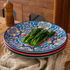 Exported to Europe and the United States, 23cm large flat plate, Bohemian style, 9-inch large, high-looking, household plate, random styles, random colors, random styles, 9-inch flat plate, 2 packs