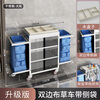 Stainless steel linen cart, special work cart for hotel rooms, hotel service cleaning and cleaning trolley a, top with solid wood lattice, newly upgraded stainless steel