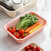 Bodenju thickened drain basket vegetable washing basket kitchen drain sieve drain basket rectangular household pink medium (square) two pack