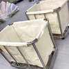 Stainless steel hotel room linen cart bag hotel thickened silent linen cart multi-functional cleaning room entrance cart (extra thick) tapered brown cart