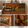 Genji Muyu solid wood sideboard teak color restaurant retro tea cabinet mid-century style storage cabinet poplar cabinet 0.82 sideboard